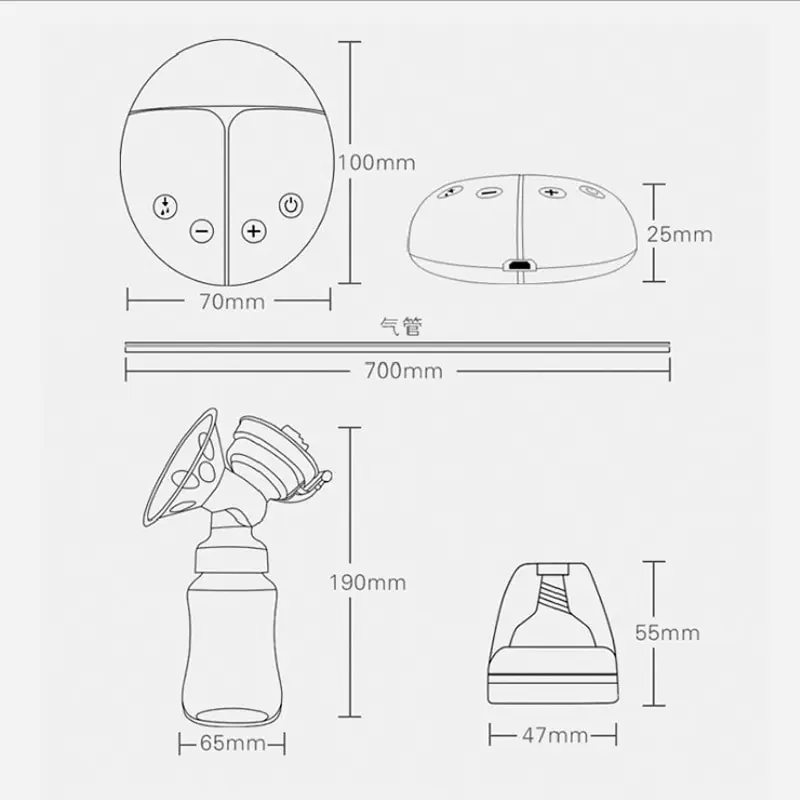 New Electric Double Breast Pump USB BPA Free Breast Pumps Baby Breast Feeding With Nursing Pads and Breast Milk Storage Gift Set 5