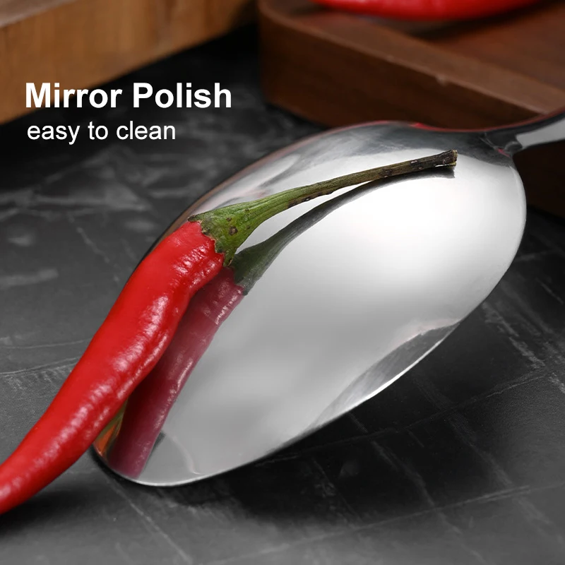 SHANGPEIXUAN Pizza Sauce Spoon Stainless Steel with One piece Handle Anti-Hot Pizza Spread Ladle Measuring Spoon Tools