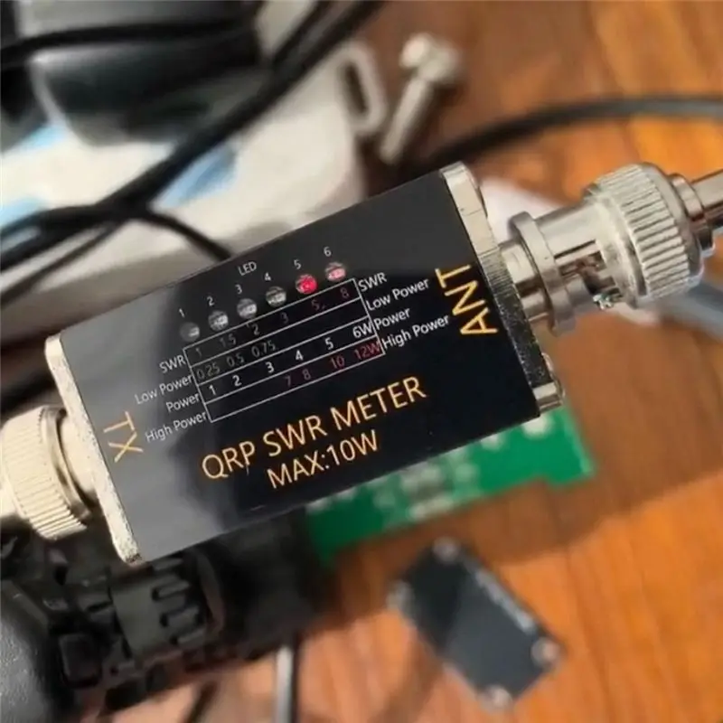 ABLU-BNC 웨이브 미터 파워 미터 1-30Mhz 10W 6 LED 표시등 휴대용 SWR 미터 SO239