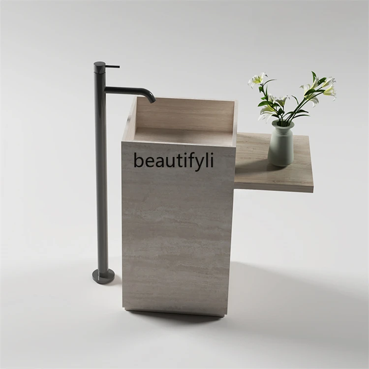 

Hotel Villa Light Luxury Balcony Outdoor Floor Column Hand Washing Washbasin Washstand