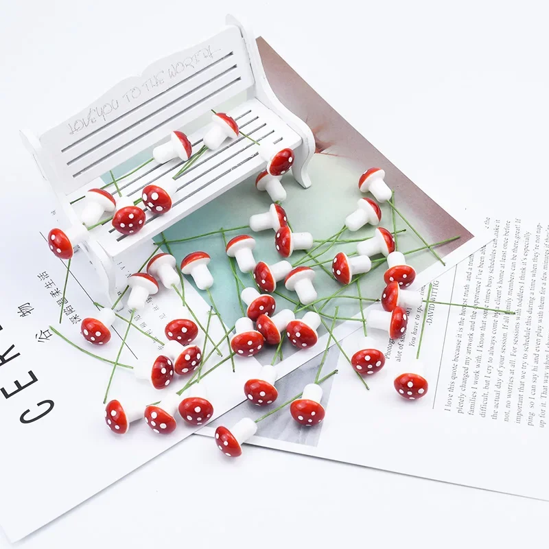 PE Mushroom Artificial Plants Diy Gifts Box Wedding Bridal Accessories Clearance Christmas Flowers Scrapbooking 10/30/50 Pieces artificial plant flowers,artificial plant flower