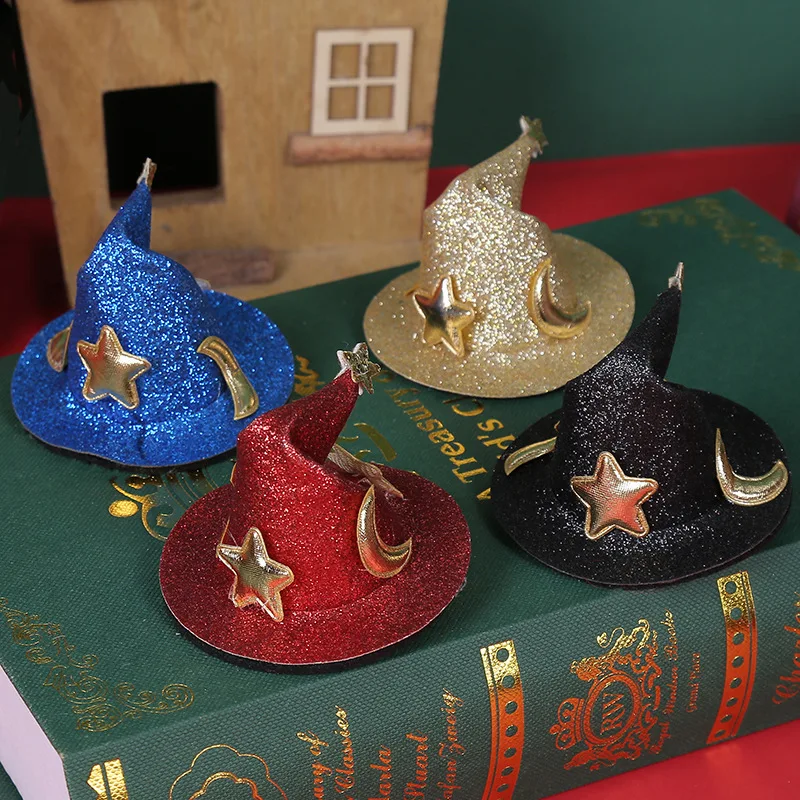 Mini Witch Hat Adjustable Pet Headgear for Small Animals Hamster Rat Hats Halloween Cosplay Clothing Guinea Pigs Assessories