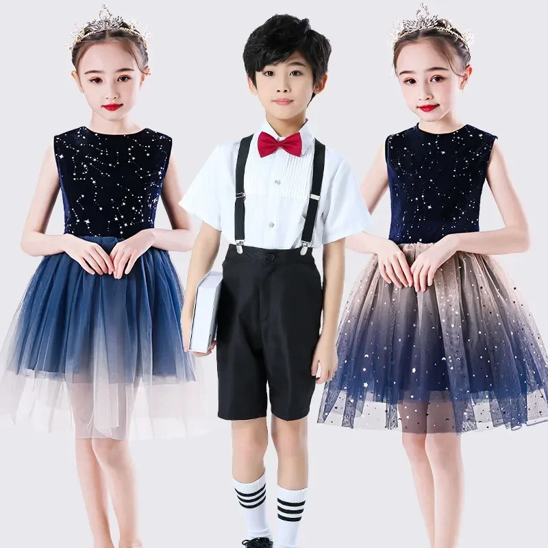 

Children's Pengpeng Yarn Skirt Performance Clothing Male Female Primary Secondary School Choir Dance