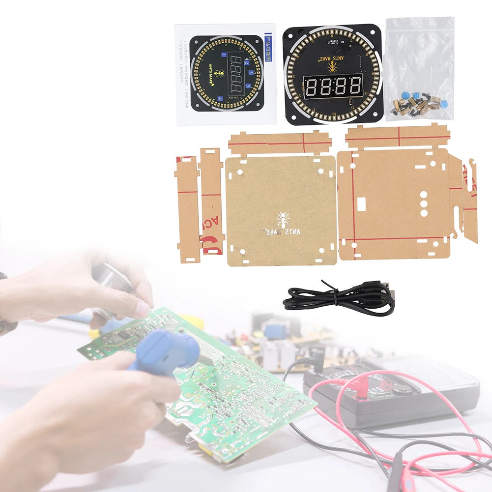 DIY 회전 디지털 LED 디스플레이 모듈, DC5V 알람 전자 디지털 시계 키트, 51 SCM 학습 보드