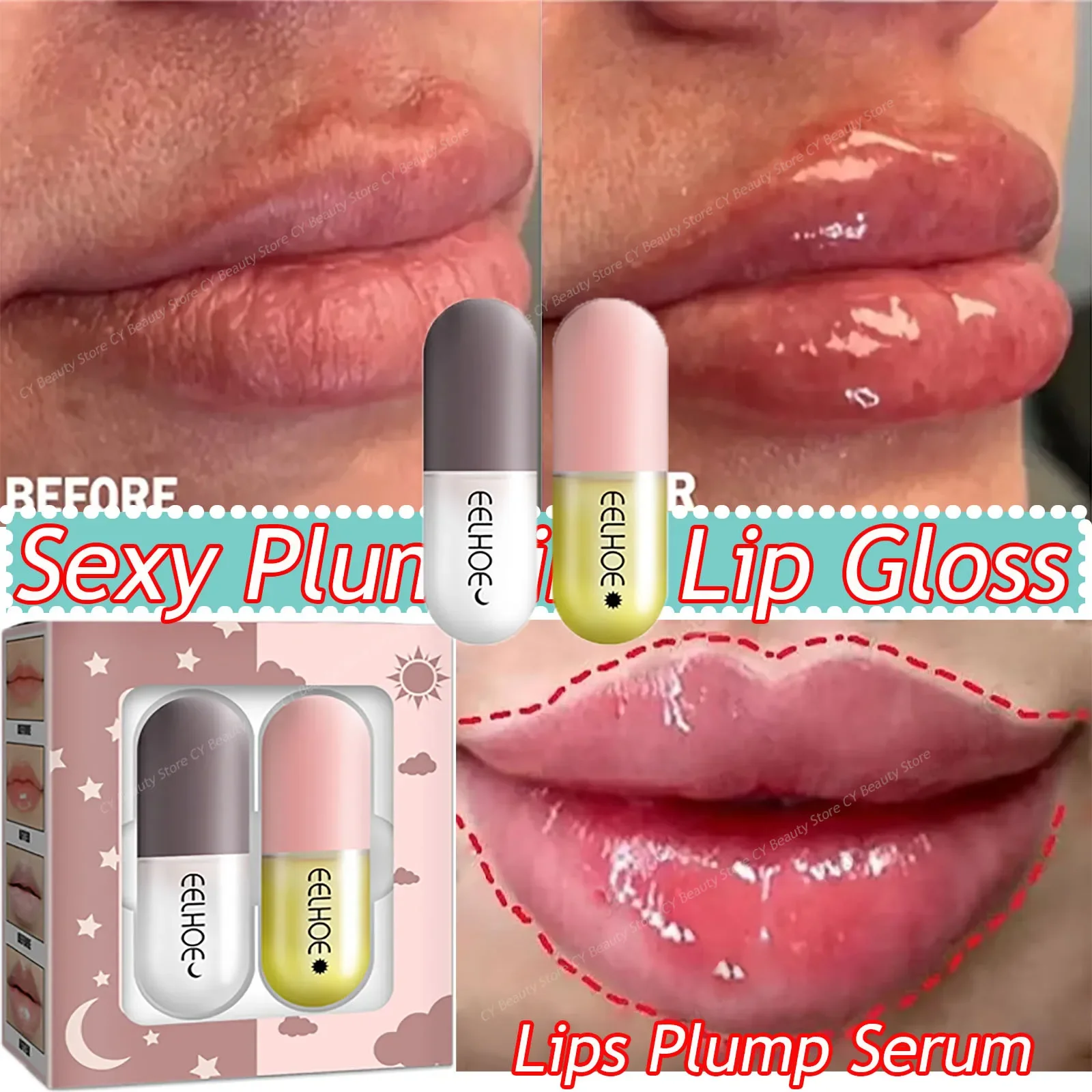 Long Lasting Lip Plumper Oil Instant Volumising Enhancer Lip Serum Collagen Lips Volume Lipgloss Sexy Cosmetic Volume Increases 2