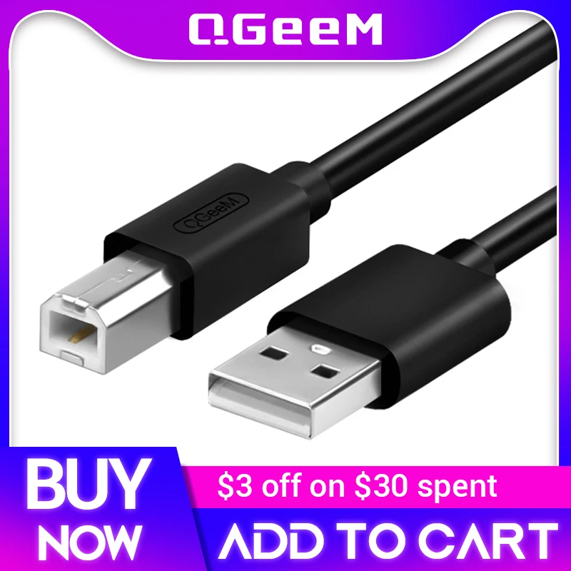 USB Cable USB 2.0 Type A Male to B Male Scanner Printer Sync Data Charger for Printer for Laser