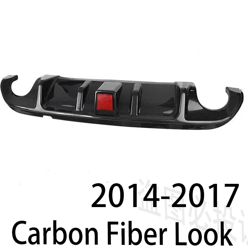 인피니티 Q50 2014-2017 용 파일럿 라이트가있는 자동차 후면 범퍼 디퓨저 스포일러 리어 립 보호 커버