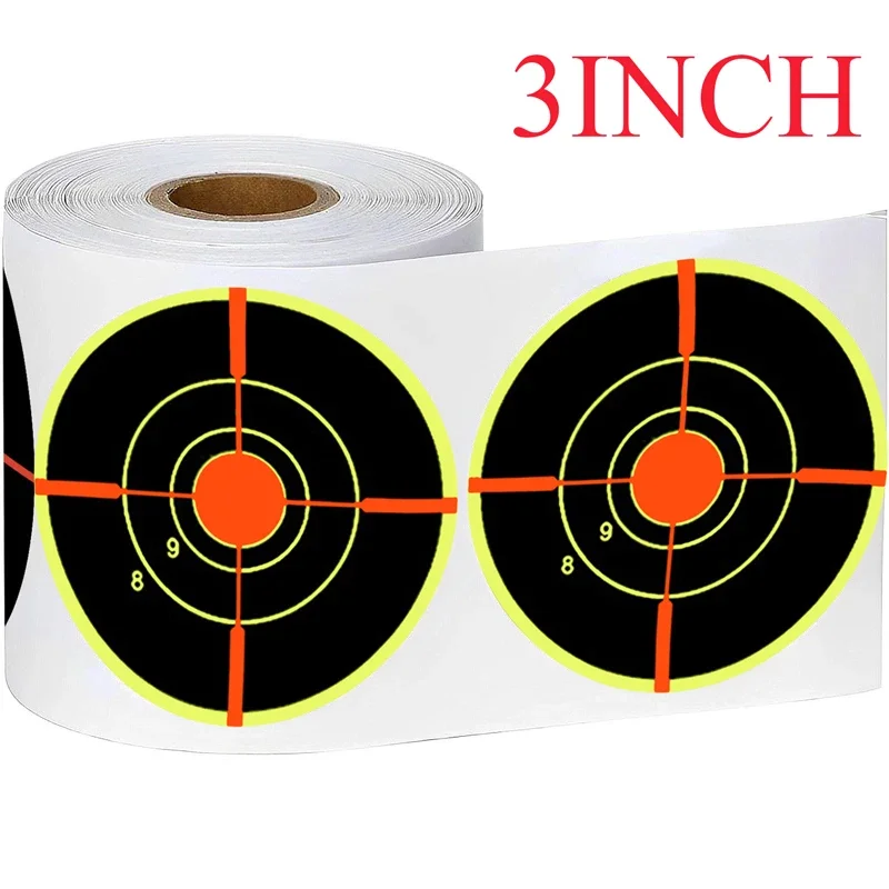 3in Paper Per Shooting ToolsRoll 100/200pcs Splatter Splash Adhesive Sticker Targets Amp Shooting Reactive Practice