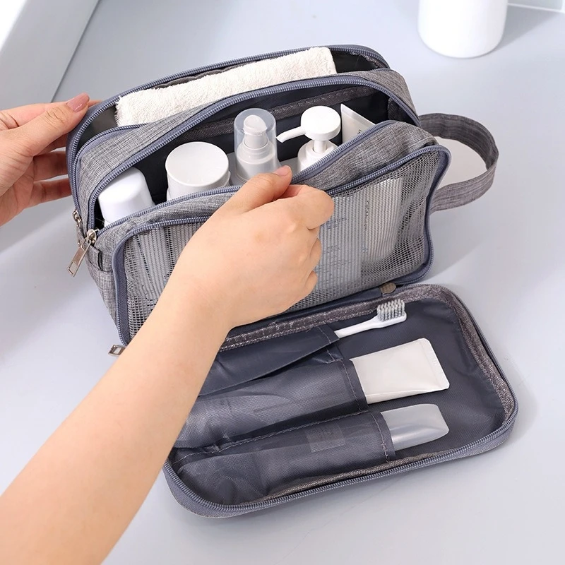 Versatile Travel Toiletry and Shaving Organizer with Three Compartments