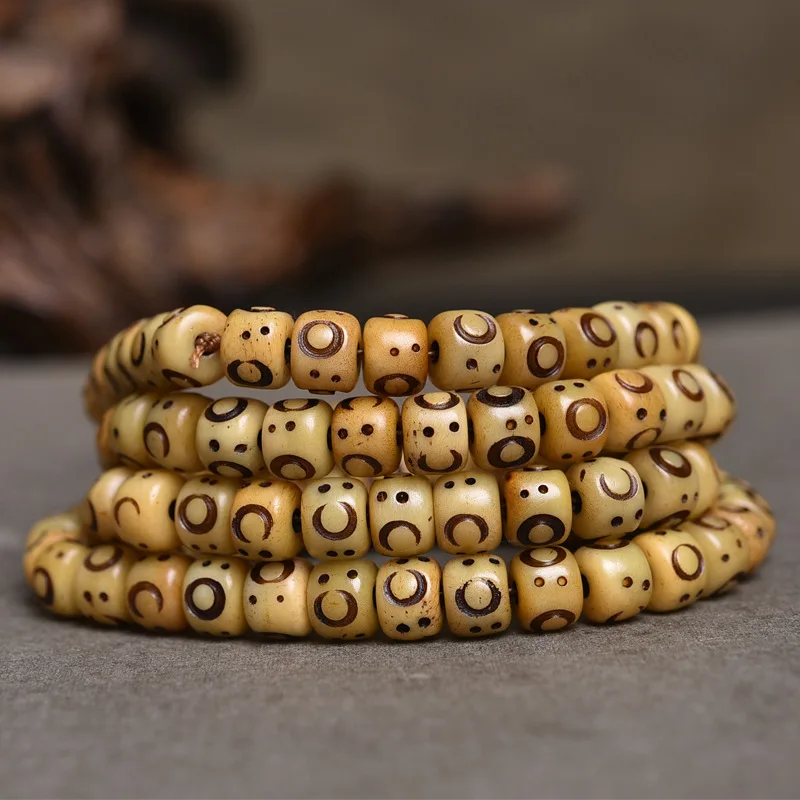

Natural Tibetan Area Old Materials Jadified Camel Bone 108 Beads Carved Semi-Finished Products Buddha Beads Beads Accessories