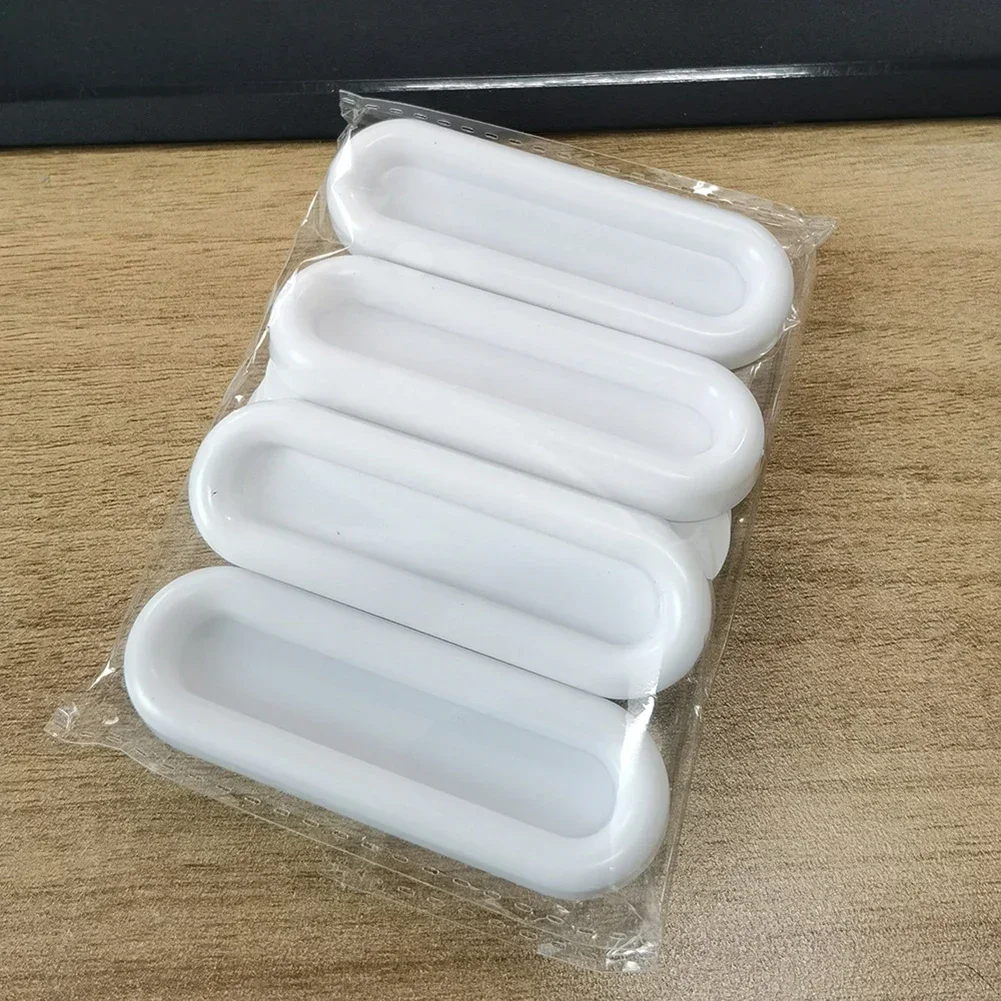 Door Handles Cabinet Handles 4pcs Door Handle Self-Adhesive Door Handle Cabinet Pull CasementDrawer Wardrobe Sliding White Plastic Home Furniture Part