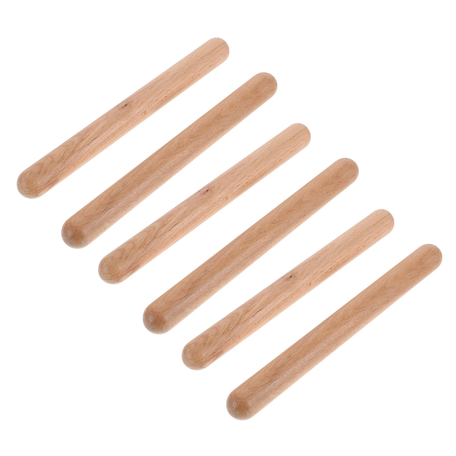 3 Pairs Sticks Classic Smooth Hardwood Claves Percussion Instrument for Children Beginners
