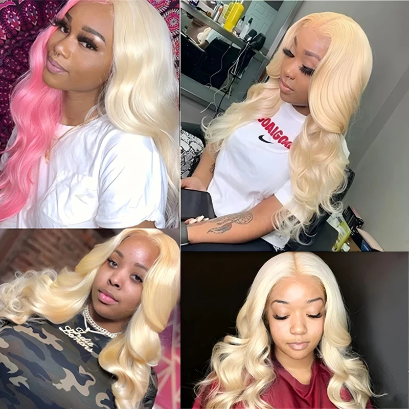 4x4 613 Honey Blonde Body Wave Lace Closure With Transparent Swiss Lace Brazilian Virgin Hair 150% Density Pre-Plucked 10-20Inch