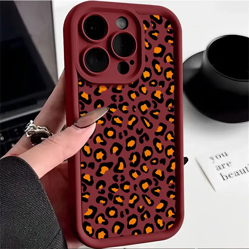 Leopard Print Shockproof Soft Silicone Phone Case