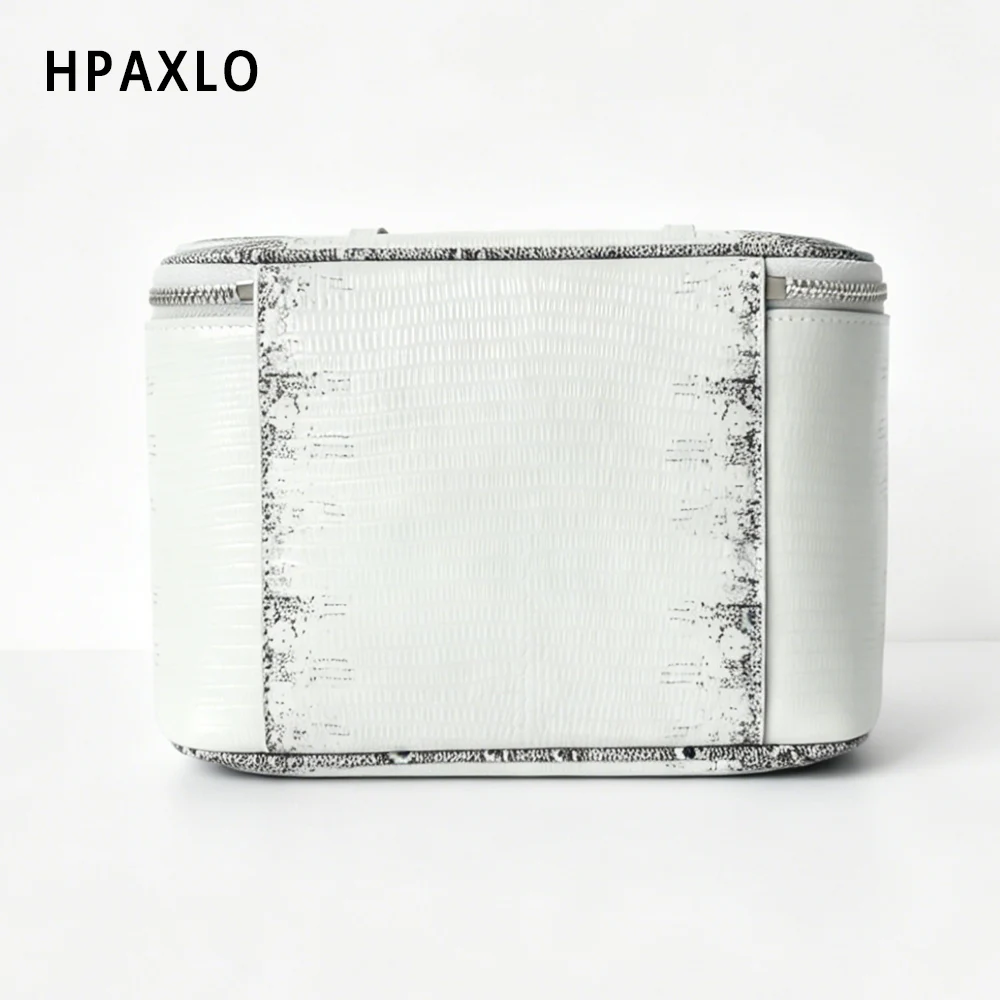 New Lizard Print Genuine Leather Women Large Capacity Makeup Bag Cosmetic Organizer Toiletry Pouch Premium Quality Portable Woma 3