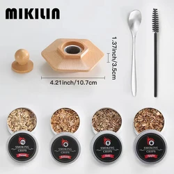 Deluxe Wooden Cocktail Smoker Kit with Infuser & Wood Chips - Perfect Bar Accessory Gift (C)