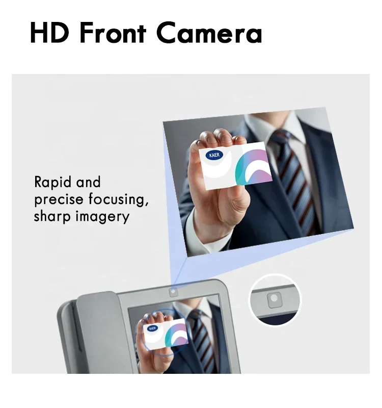 5MP 카메라 4G VoLTE 다크 그레이 스마트 HD 통화 WiFi 블루투스 FWP 비디오 음성 통화 8인치 터치스크린 안드로이드 데스크탑 폰