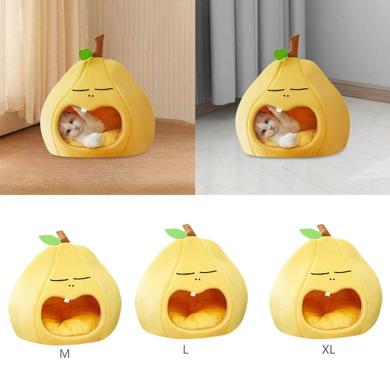 Semi Closed Cat Nest Pet Supplies Cozy AntiSlip Bottom Hideout Cat Tent Dog Cat Bed for Dogs Cats Kitten Puppy Small Animals
