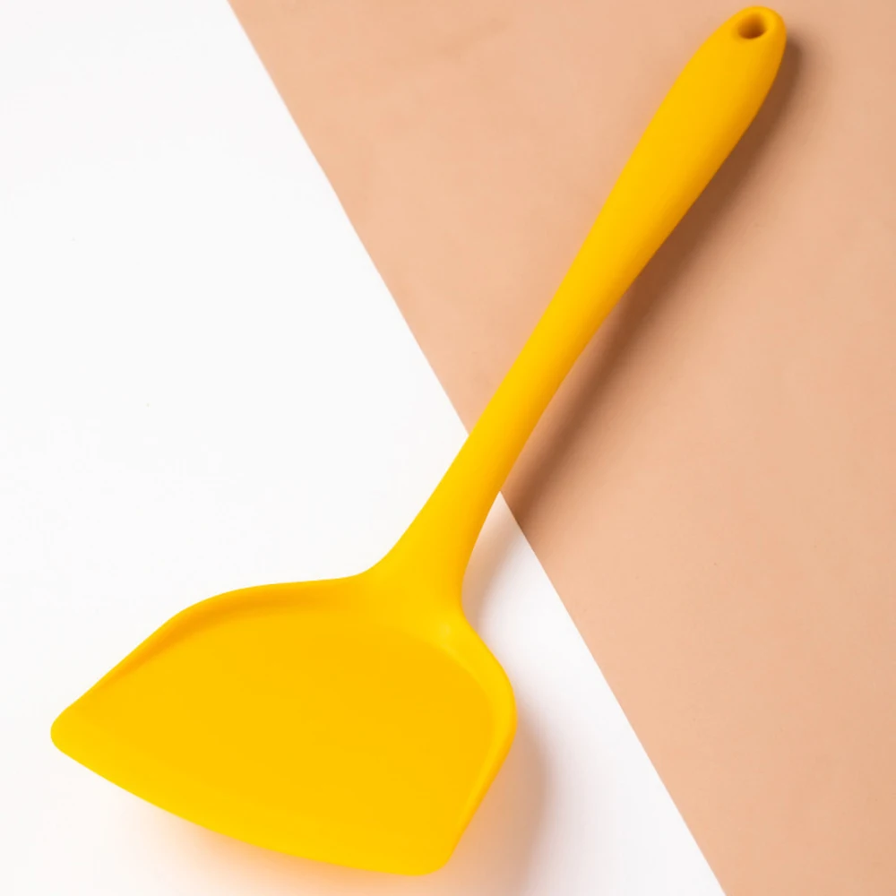 Silicone Heat-Resistant Spatula Soup Spoon Shovel Turner Strainer Kitchen Utensil Cooking Tools Kitchenware 1Pcs