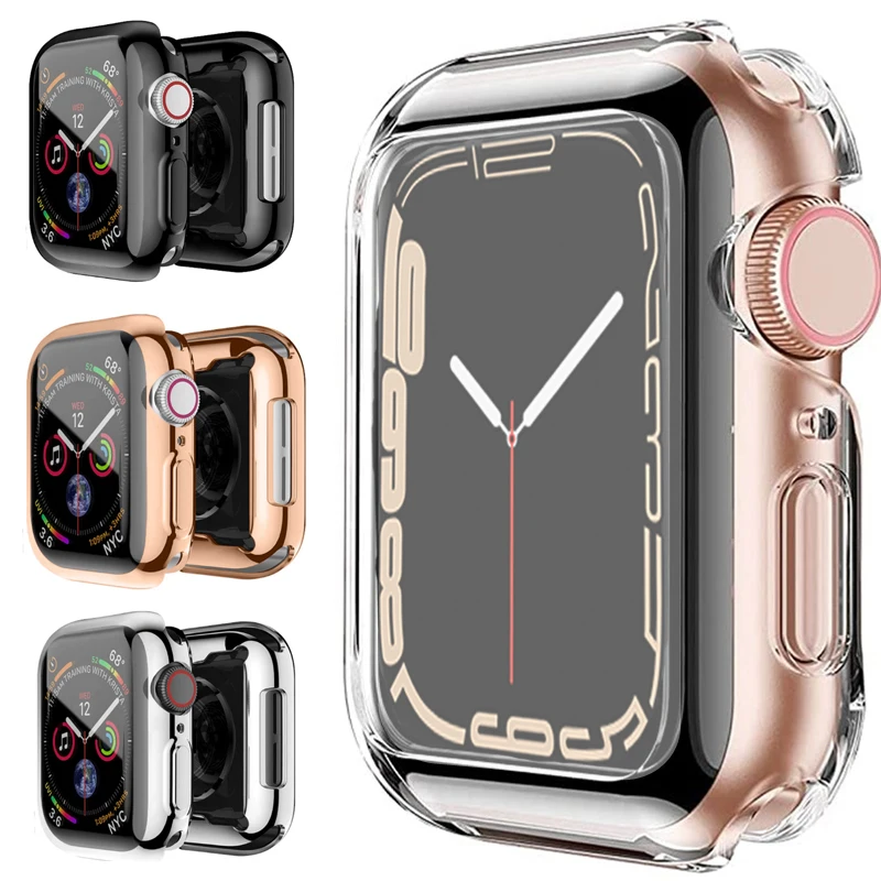 Screen Protector For Apple Watch 7 Case 45MM 41MM 44MM 40MM Full TPU