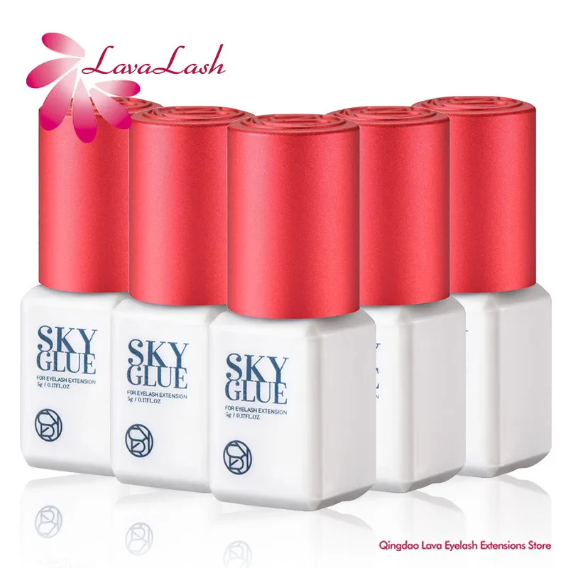 10 Bottles SKY S+ Glue Eyelash Extension 5ml Korea Original Black Red Cap False Lash Sky Adhesive Supplies Makeup Tools Colas