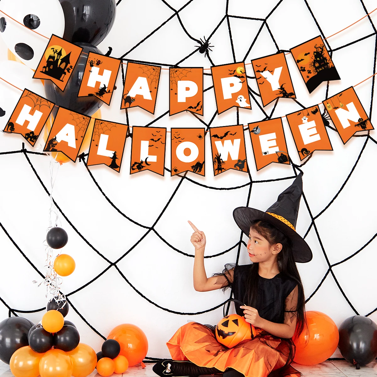 Happy Halloween Banner - Trick Or Treat Party Deko, Extra Große