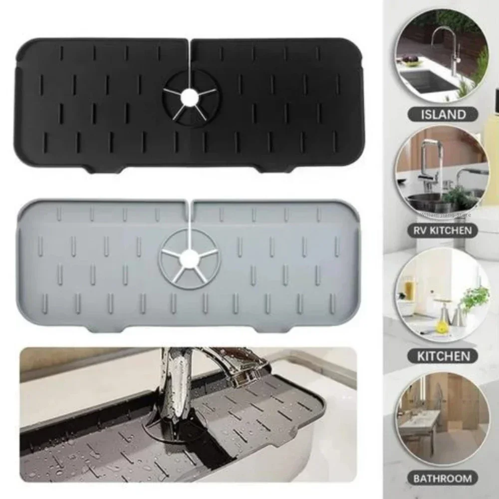 Description Picture 2 of itemKitchen Sink Splash Guard Silicone Mat Gourmet Faucet Kitchen Accessory Home Appliance Sponge Rack Kitchens Accessories