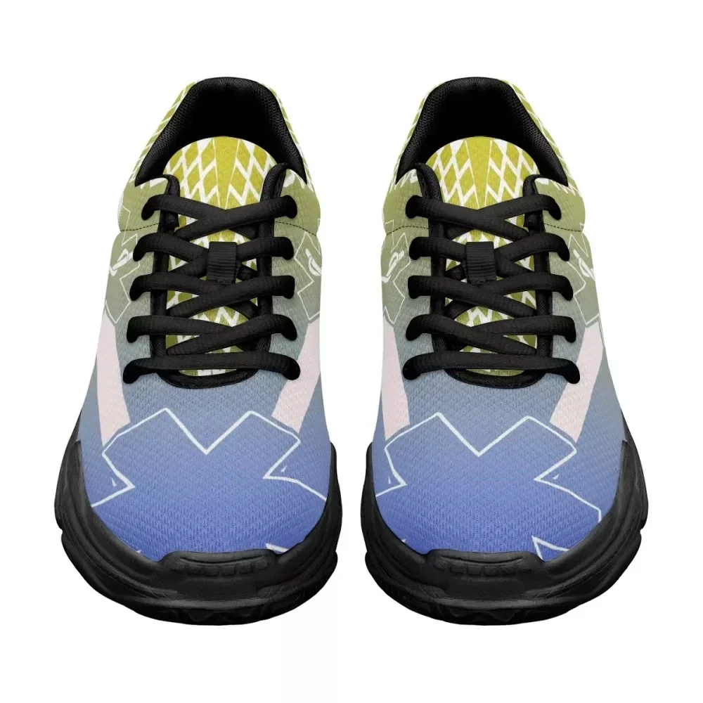 Retro Golden Floral Women Mesh Shoes Casual Sneakers Female Lace Up Outdoor Increasing Platform Dropshipping