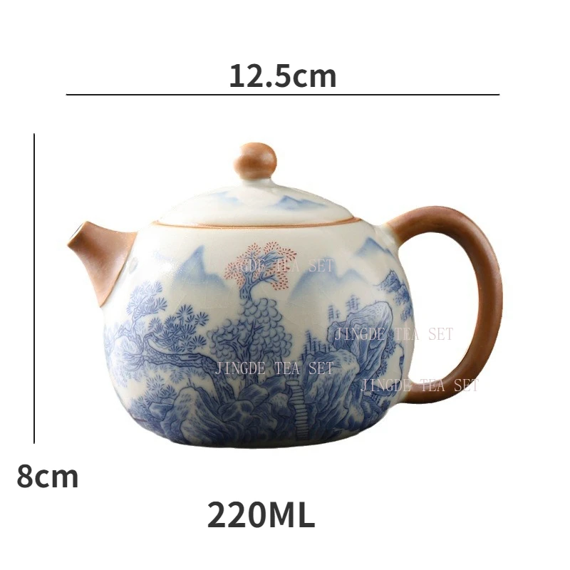 220ml capacity ceramic Ru kiln Xi Shi teapot for home brewing Chinese Kung Fu tea set high-end brewing teapot