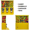 Gumball and Candy Machine with Stand - Yellow Triple Vending   Interchangeable Canisters 4