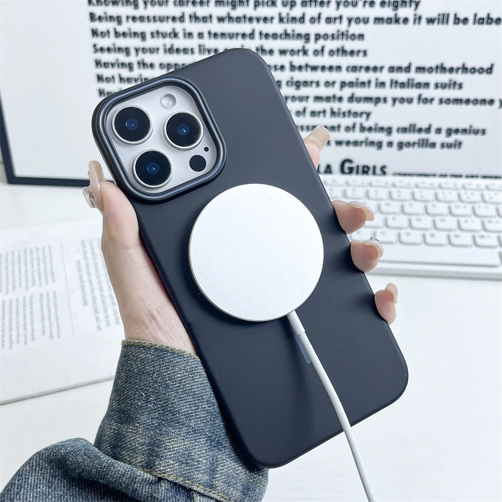 Magnetic Colorful Silicone Wireless Charging Phone Case