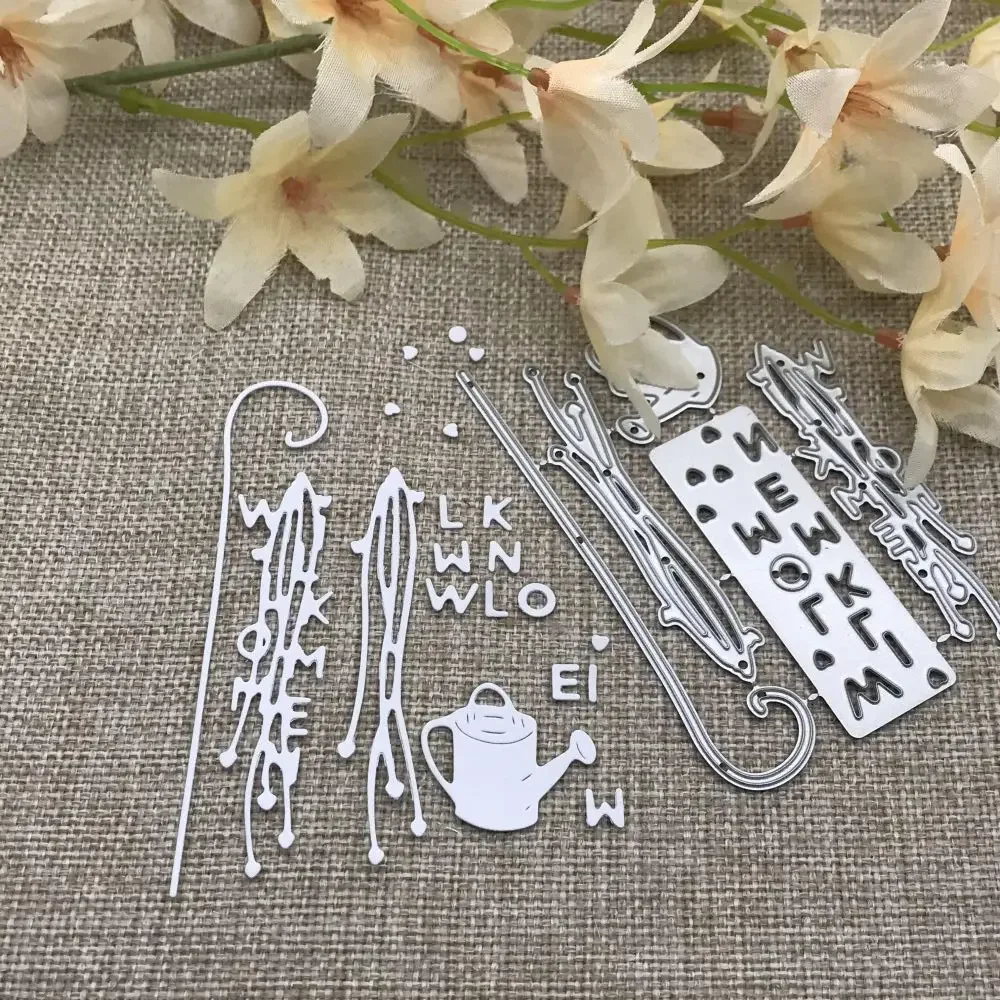Willkommen Brief Haus Metall Stanzformen Schablonen für DIY Scrapbooking dekorative Prägung Handwerk Stanzschablone Form