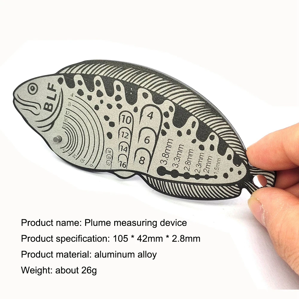 Fly Fishing Hook Hackle Feather Gauge for Fly Tying Lure Making Tools Feather & Bead Size Measure Tool for Vises Fishing Pesca