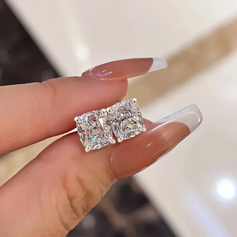 Huitan Simple Cubic Zirconia Stud Earrings for Women Silver Color Fashion Versatile Ear Piercing Crystal Earrings Female Jewelry 10 S0ac62d80ce32445ba9eec0211d8caaefE