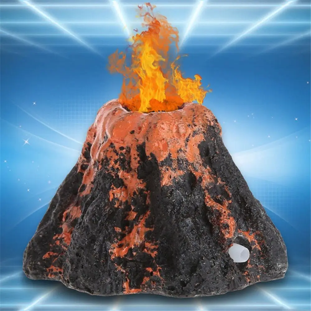 Aquarium Volcano Air Stone Decoration Fish Tank Fake Volcanic Decor Volcanic Shape Bubble Oxygen Diffuser Aquarium Decoration