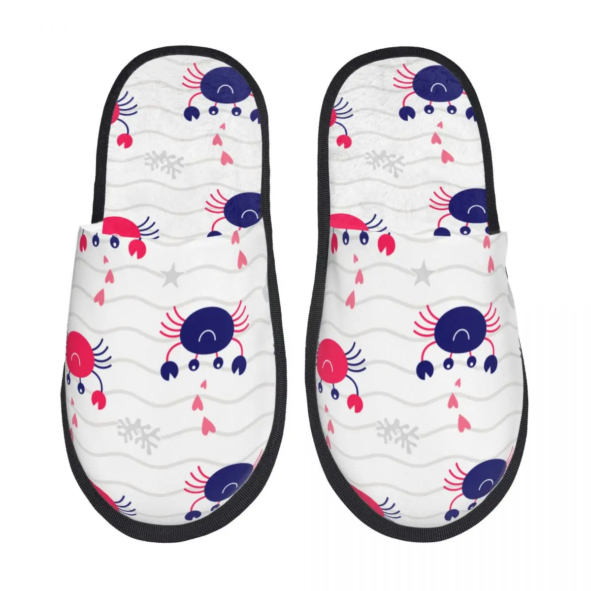 

Домашние тапочки, домашние тапочки для спальни, Симпатичные Крабы и морские элементы, искусственная плюшевая обувь