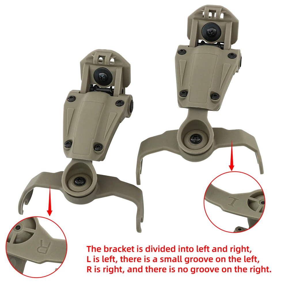 Tactical Helmet M-LOK Rail Adapter for Howard Impact Sports Tactical Headset Electronic Shooting Earmuff Anti-noise Headset