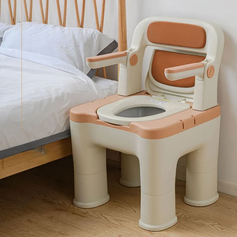 Reinforced Toilet Seat, Indoor Odor-Resistant Stool, Disabled Portable Chair, Elderly Backrest and Armrests, Comfort Seat 4