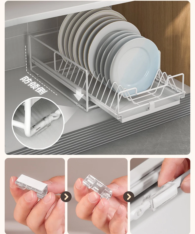 VENETIO Iron Powder Coating Kitchen Dish Drying Rack for Flat