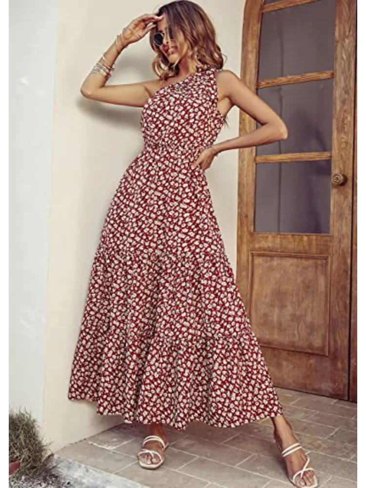 

Maxi Dresses for Women A-line Dress Women One Shoulder Sexy Prom Evening Dresses 2023New Sexy Dress Summer Dress Beach Dress