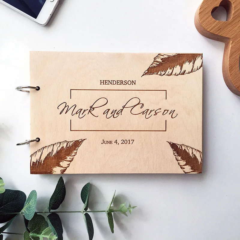 Wedding Wooden GuestBook, Rustic Wedding Unique GuestBook , Personalized Engraved DIY Guest Book for Signature