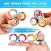 Magnetic Rings Fidget Toy for Adult, Idea ADHD Anxiety Magnetic Fidget Toys Set Fidget Spinner Rings for Relief, Gifts for Teen 6