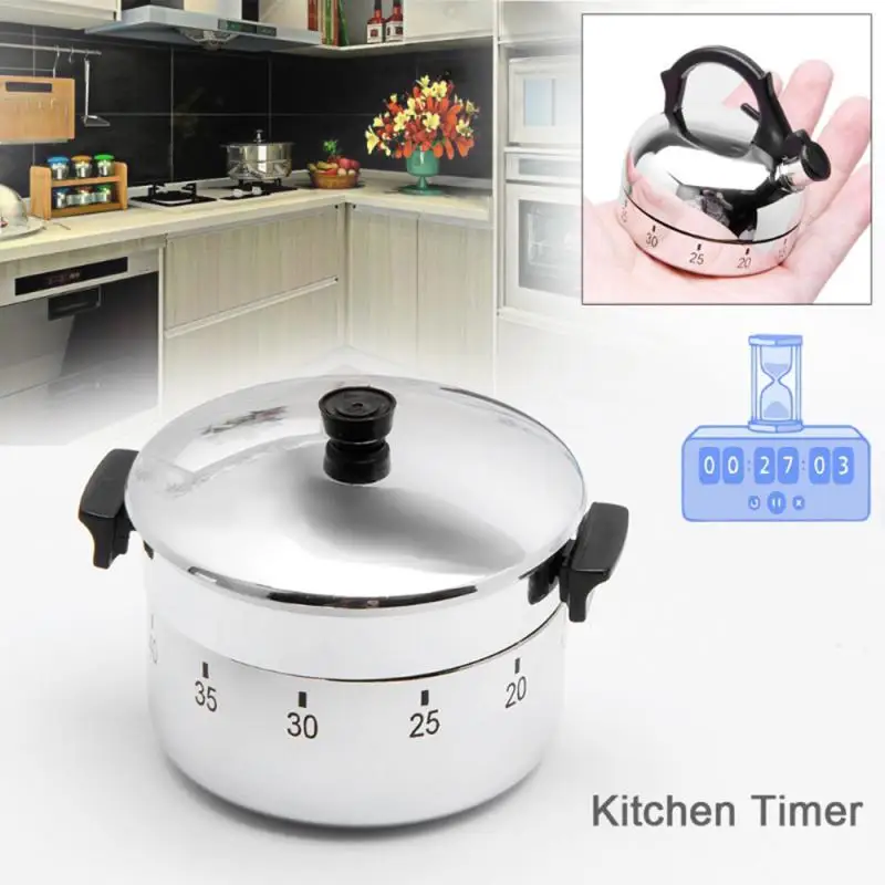 

Household 60 Minutes Mechanical Timer Novelty Countdown Cooking Clock Alarm Time Reminder Kitchen Gadgets Countdown Kitchen Bell