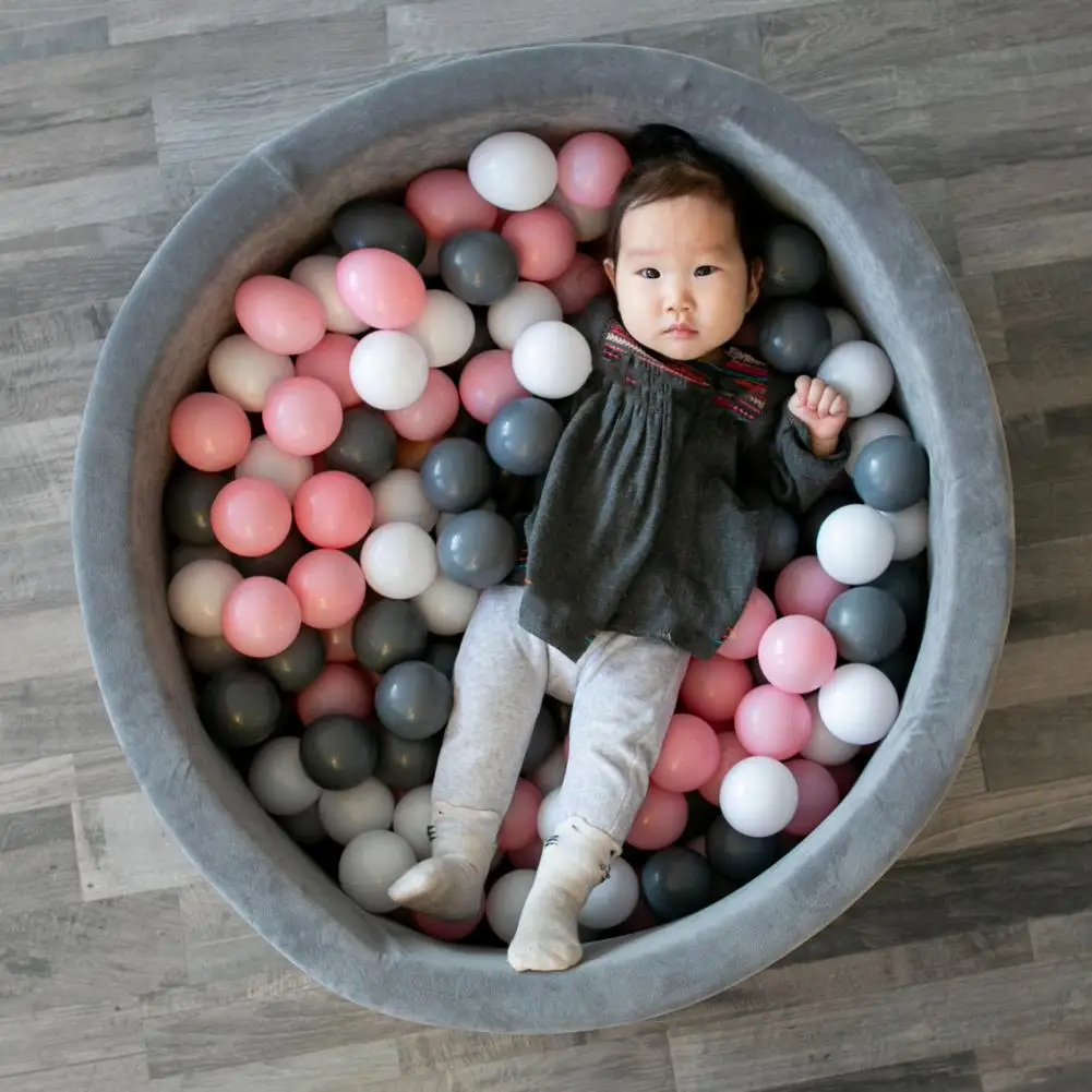 100Pcs/Set 3 Colors Pit Ball Black White Pink Thickened PE Crush Proof BPA Phthalate Free Safe Indoor Outdoor Baby Toddler Kids