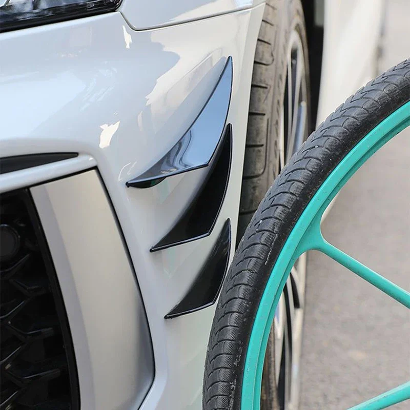 Splitter Paraurti Anteriore Universale - 6 Pezzi Nero Lucido, ABS, Adesivo Autoadesivo