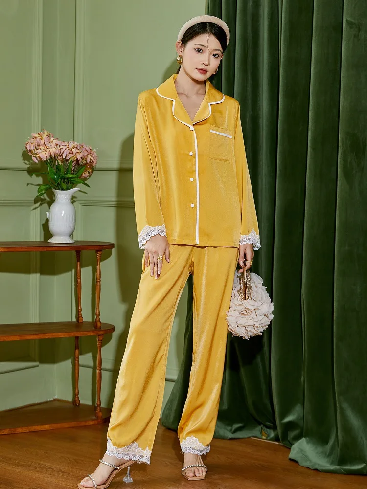 Pajamas Ladies Cotton Velvet Long Sleeve Pants Homewear Ladies Two Sets loungewear women  pijama perro  женское бельё