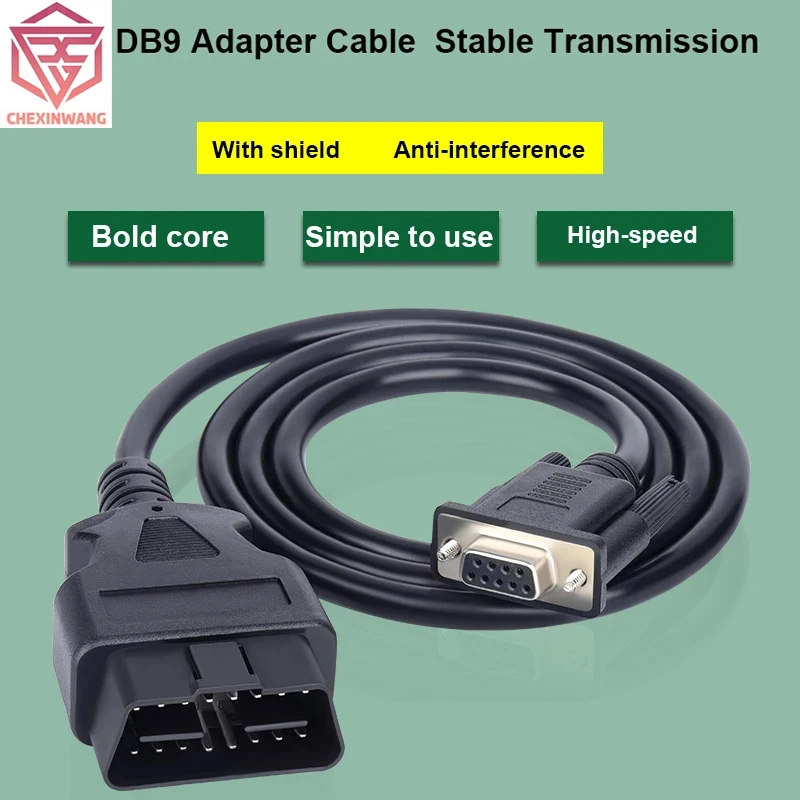 

OBD Tool 16Pin to DB9 Serial RS232 Connector OBDII 16 Pin to DB9 Female OBD2 16Pin Male Extension Cable for Cars Diagnostic Adap