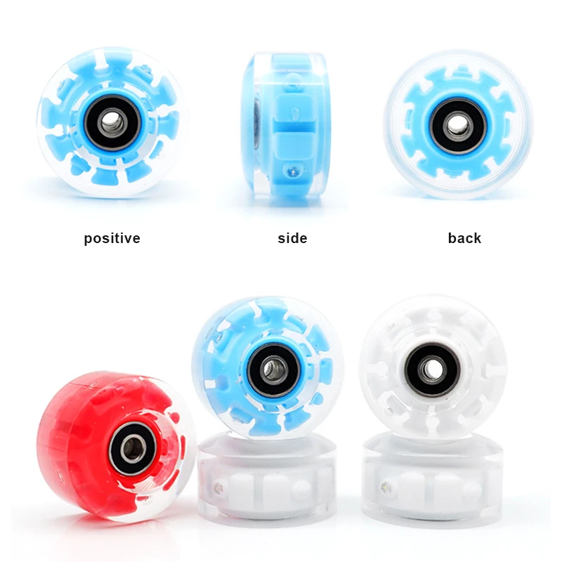 4pcs Luminous Roller Skate Wheels with Bearings for Double Row Skating and Skateboard roller skating wheels