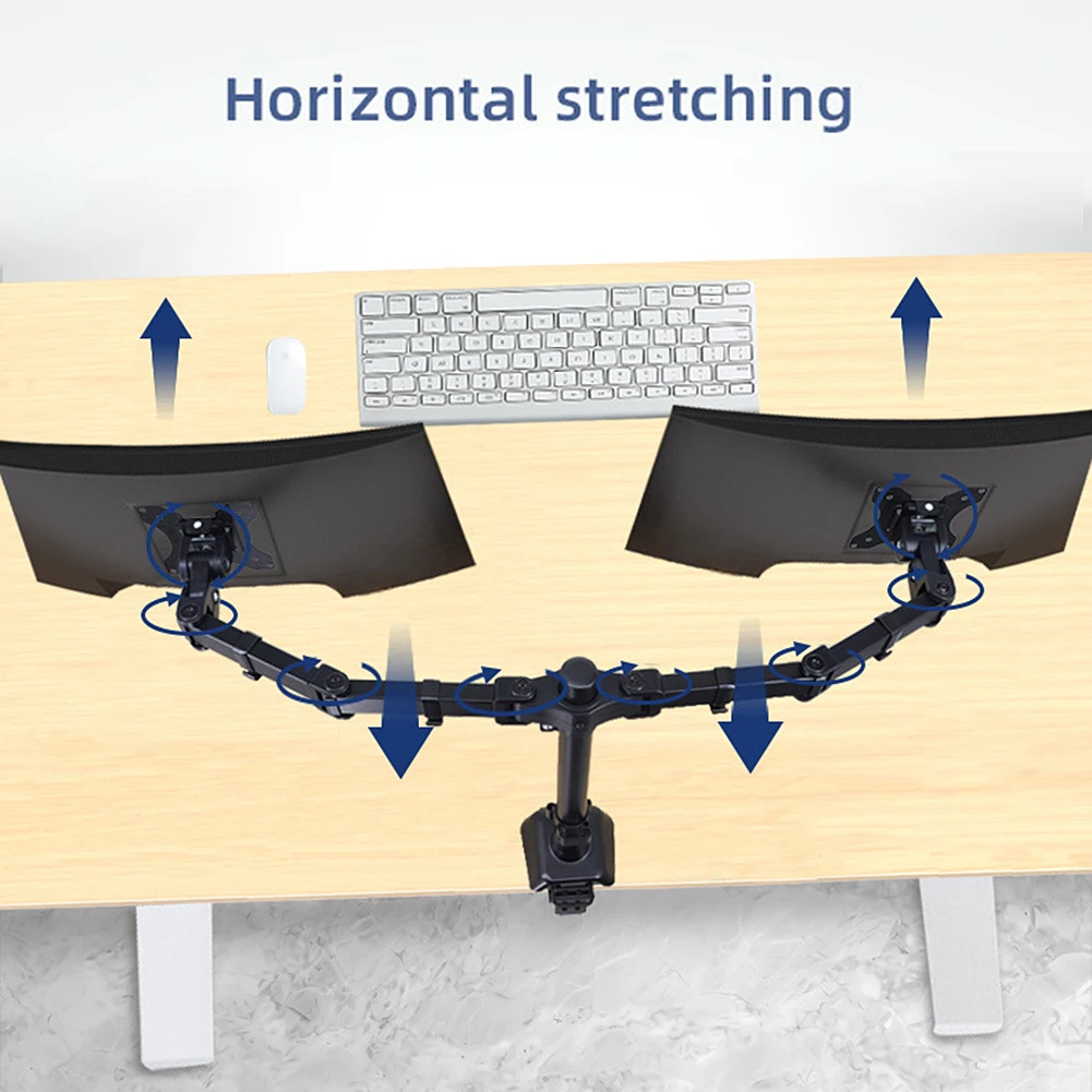 Full Motion Dual Monitor Desktop Stand Suporte de 360 Graus Base de Fixação Braço de Montagem do Monitor Lcd para Tela de Computador 1732 - Imagem 3