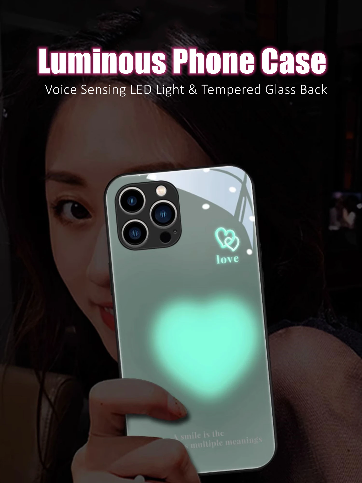 

Couples Love LED Light Glowing Luminous Phone Case for Samsung S24 S22 S23 Note 10 20 A13 Plus Ultra Boyfriend Girlfriend Gift